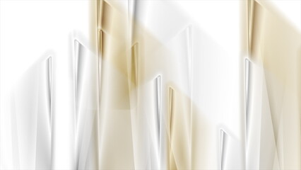 Wall Mural - Grey white and golden smooth blurred stripes abstract background