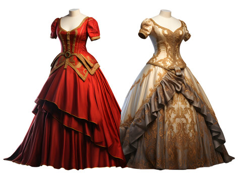 two elegant dress on mannequin