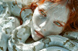 Charismatic albino girl with red hair and a white snake