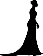 Wall Mural - Bride Bridal Wedding Dress Silhouette Woman Design