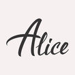 Alice English name greeting lettering card