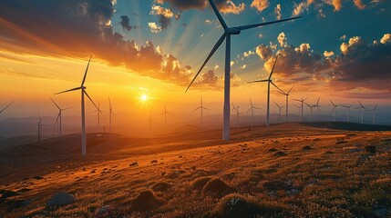 Poster - Renewable energy harnesses the natural forces of the Earth, like sunlight, wind, and water, to generate electricity. Generative AI.