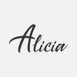 Alicia English name greeting lettering card
