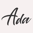 Ada English name greeting lettering card