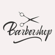 Barber shop hand written lettering calligraphy logotype