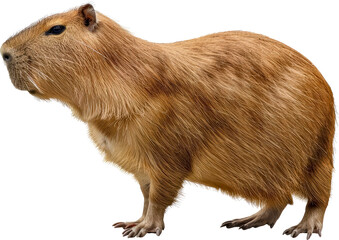 Capybara isolated cut out on transparent background