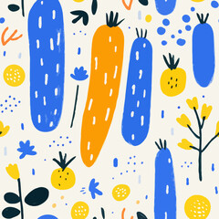 Sticker - Seamless Colorful Cucumber Pattern