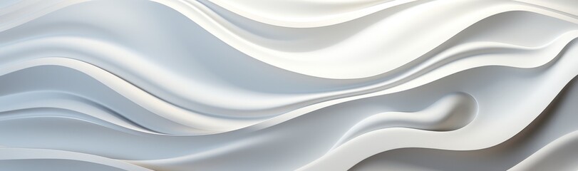 Poster - Elegant and modern abstract white waves background with smooth, flowing gradient, perfect for contemporary, stylish design, minimalist wallpaper, and serene, tranquil backdrop