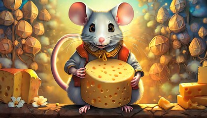 Canvas Print - mouse and cheese