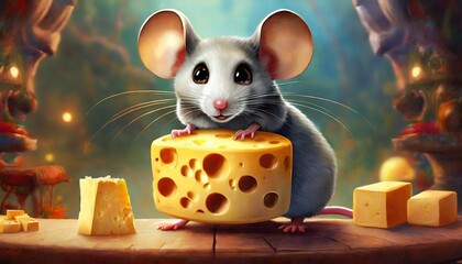 Canvas Print - mouse and cheese