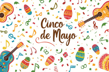 Cinco de mayo hand drawn lettering design vector illustration perfect for advertising, poster, announcement, invitation, mexican party, greeting card Ganeretive AI