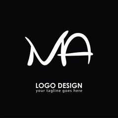 MA MA Logo Design, Creative Minimal Letter MA MA Monogram