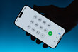Call number menu on smartphone