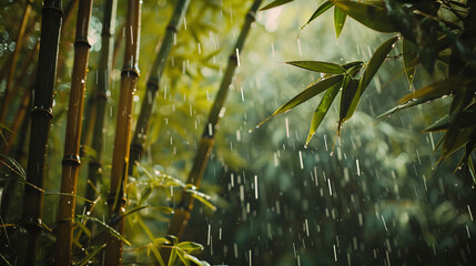 Poster - 雨の竹林