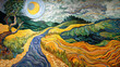 Colorful oil painting inspired by Van Gogh's iconic style