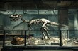dinosaur fossils unearthed and displayed 3d rendering