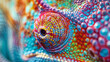 Macro photo of eye chameleon