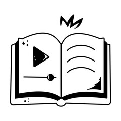 Handy doodle icon of a video course 