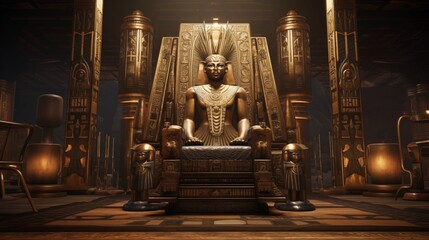 Wall Mural - an ancient Egyptian Pharoah on his throne.