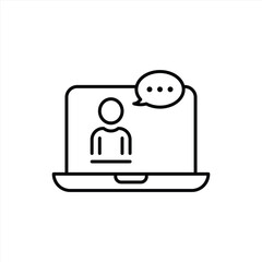 Fototapete - online meeting icon. digital communication icon. vector illustration