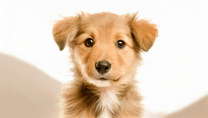 portrait of an adorbale mixed breed puppy