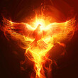 Holy spirit flaming dove concept wallpaper - ai generative