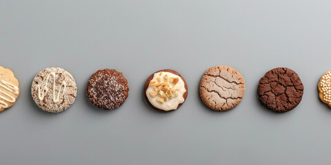 Wall Mural - Assortment of sweet cookies. Different types of sweet cookie background.