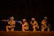Soldiers in Military Operation at night in soldiers training