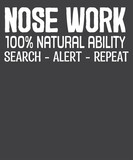 Fototapeta Młodzieżowe - Nose work 100% natural ability T-Shirt design vector, Nose work shirt, Dog sport Training, Nose Work, scent work for dogs T-Shirt
