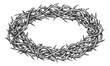 Branches of thorns woven into crown in sketch style. Biblical symbol of Jesus Christ