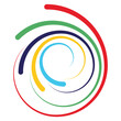 colorful curve lines on a white background, olympic new design