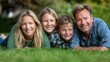 © Валерія Ігнатенко - Happy family, kids and parents, portrait and love, living room and relax, bonding and care, quality time and together in Australia house. Mother, father and children in family home, hug and happiness