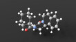 praziquantel molecular structure, anthelmintics, ball and stick 3d model, structural chemical formula with colored atoms
