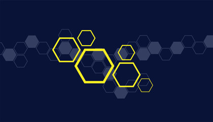 Poster - hexagon abstract background, abstract honeycombs with hexagon on dark blue background, bee hive background