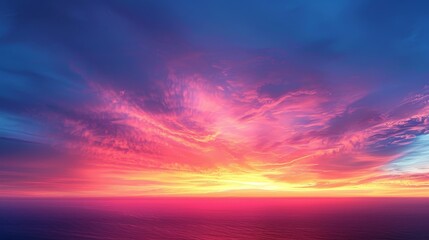 Wall Mural - Sky Gradients Sunset: A photo capturing the gradient of colors in the sky during sunset