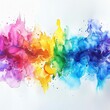 An abstract watercolor painting using the colors of the rainbow. The fluid nature of the paint creates a sense of movement and energy.