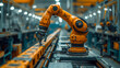 Industrial robotic arm in modern factory