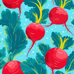 Canvas Print - Seamless Colorful Beetroot Pattern