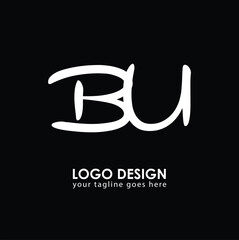 Wall Mural - BU BU Logo Design, Creative Minimal Letter BU BU Monogram