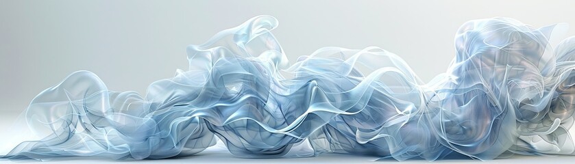 Wall Mural - A blue and white wave of fabric