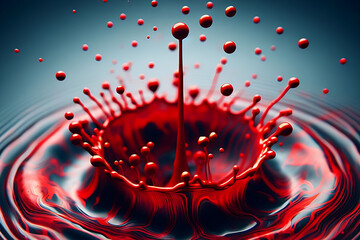 Poster - red background,red splash,color splash,photo color,colors background,generative ai