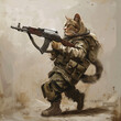 © Jonathan - soldier with rifle by cat