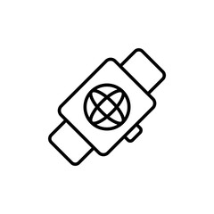 Poster - Smartwatch outline icons, minimalist vector illustration ,simple transparent graphic element .Isolated on white background