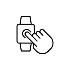 Poster - Smartwatch outline icons, minimalist vector illustration ,simple transparent graphic element .Isolated on white background
