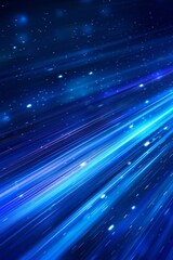 Poster - Abstract  illustration depicting a futuristic energy technology concept with digital patterns of glowing lights and dynamic blue lines against a dark blue backdrop.