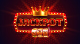 Fototapeta  - Jackpot slots icons, slot sign machine, night Vegas. Vector illustration