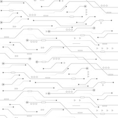 Aufkleber - Abstract Technology Circuit board background. Grey white Abstract technology background. Digital technology with plexus background and space for your text