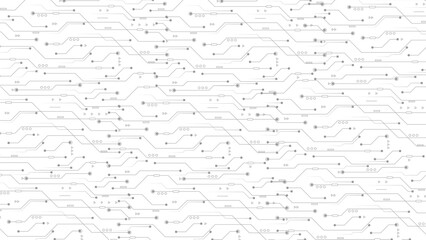 Aufkleber - Abstract Technology Circuit board background. Grey white Abstract technology background. Digital technology with plexus background and space for your text