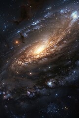 Wall Mural - Stars swirl in the vastness of space, ultra realistic image.
