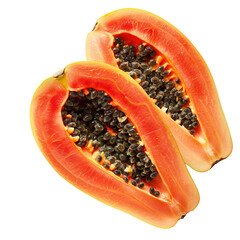 papaya on white background